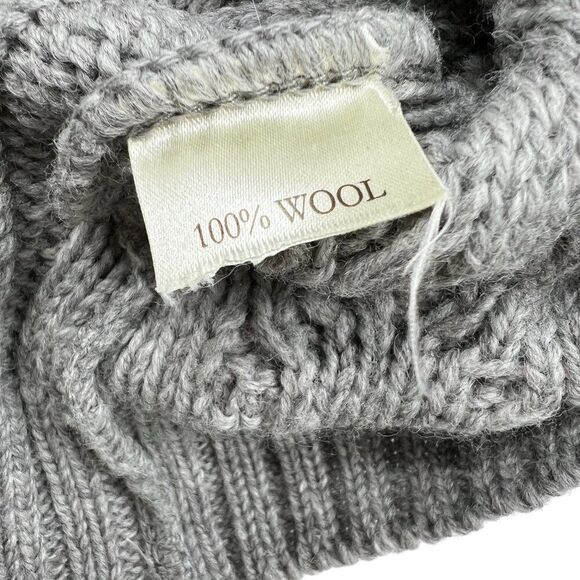 Aran Islands Knitwear Men's 100% Wool Gray Cable Knit Half-Zip Sweater Size M - Picture 6 of 8